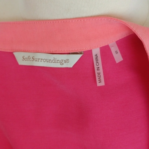 Soft Surroundings 100% Silk Color Blocked Blouse Small - Picture 8 of 8